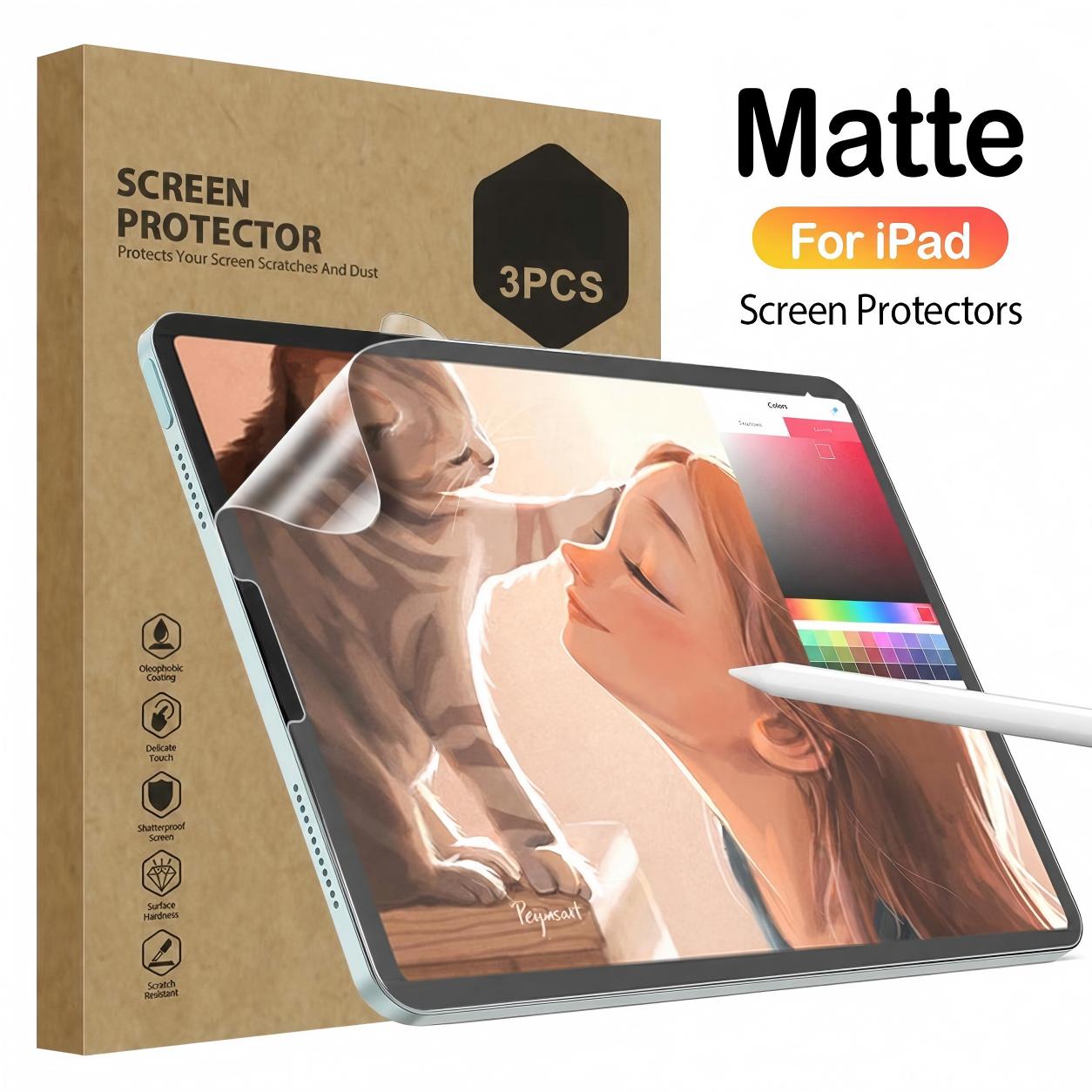 Matte Anti Glare Screen - 3 unidades de película protetora de
